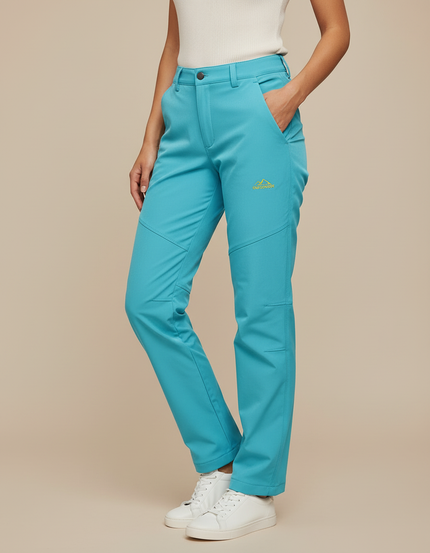Pantalon Cargo Bleu Turquoise Droit Imperméable Randonnée Femme - Polyester