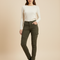 Pantalon Cargo Kaki Slim Femme Motard Coton