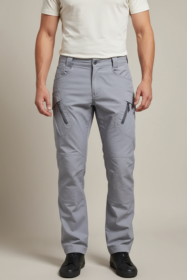 Pantalon Cargo Gris Tactique Léger Multi-Poches Homme - Gabardine