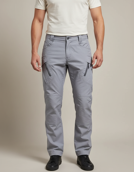 Pantalon Cargo Gris Tactique Léger Multi-Poches Homme - Gabardine