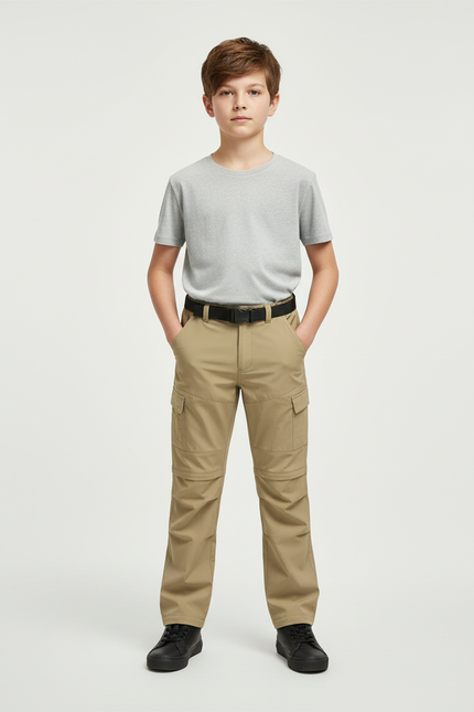Pantalon Cargo Beige Convertible Léger Enfant - Polyester