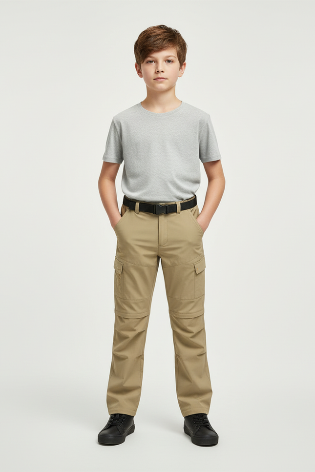 Pantalon Cargo Beige Convertible Léger Enfant - Polyester