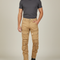 Pantalon Cargo Beige Slim Motard Multipoches Plissé Homme - Toile