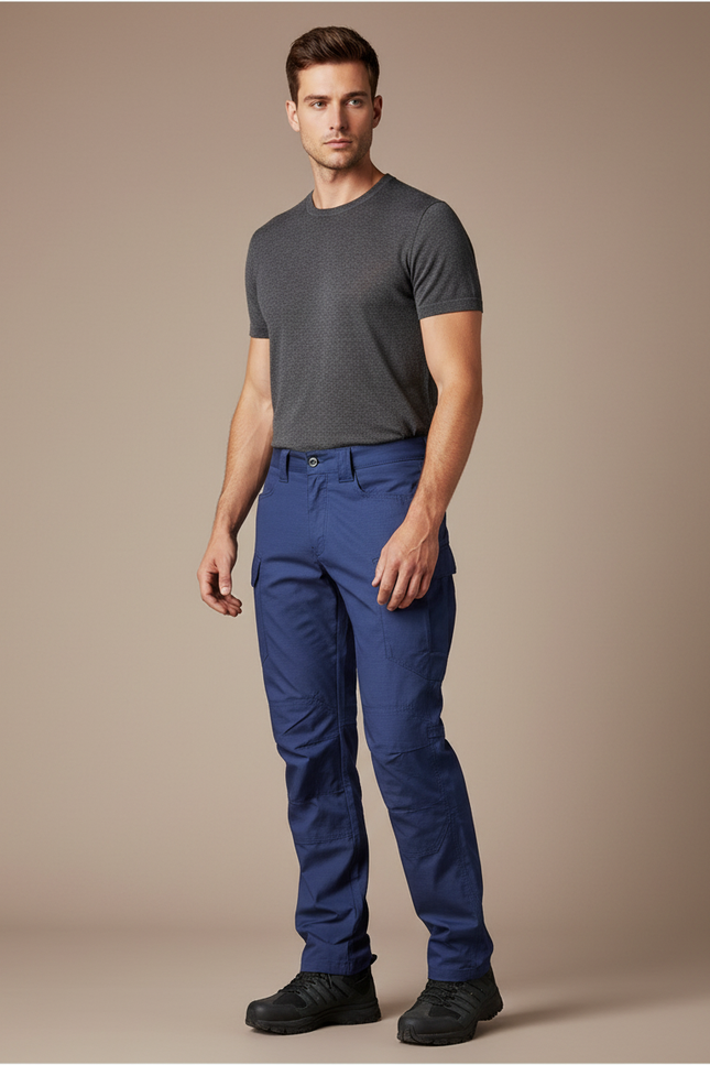 Pantalon Impermeable Cargo - Bleu Polyester