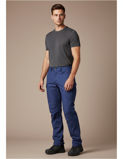 Pantalon Impermeable Cargo - Bleu Polyester