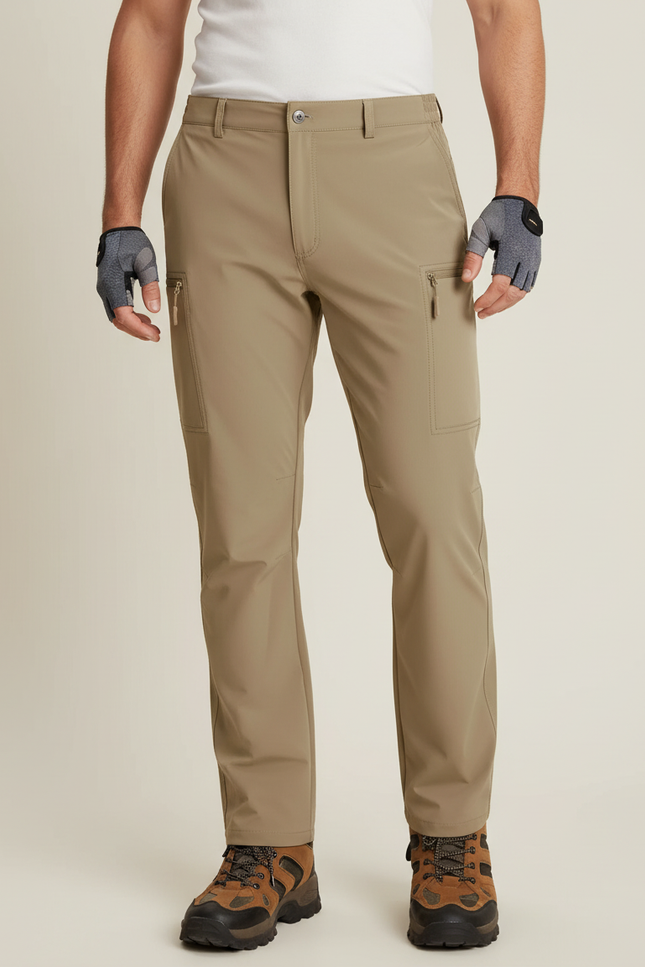 Pantalon Cargo Kaki Léger Multipoches Homme Randonnée - Polyester