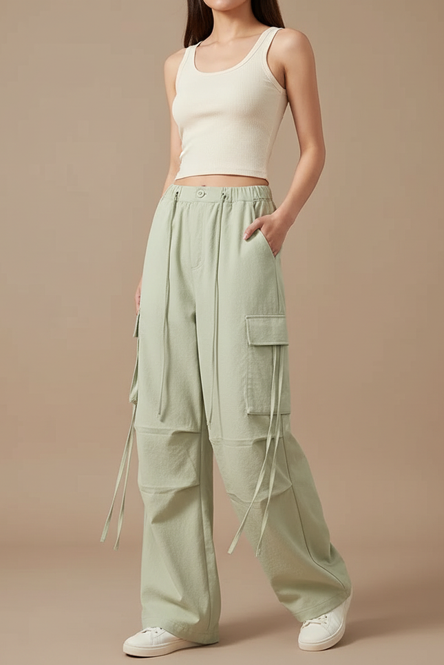 Pantalon Cargo Cargo Flare - Vert Toile