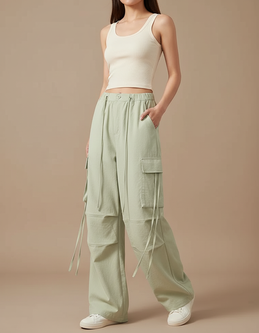 Pantalon Cargo Cargo Flare - Vert Toile
