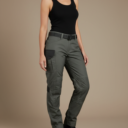 Pantalon Cargo Vert Militaire Femme Tactique Renforcé - Toile