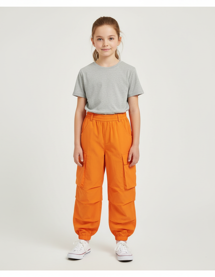 Pantalon Cargo Fille Orange Parachute - Polyester