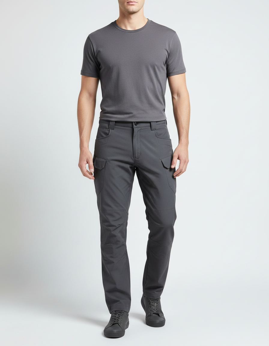 Pantalon Cargo Gris Imperméable Tactique Homme - Polyester