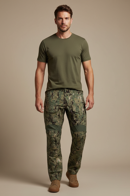 Pantalon Cargo Homme Camouflage Tactique Multipoches Renforcé - Multicolore Toile
