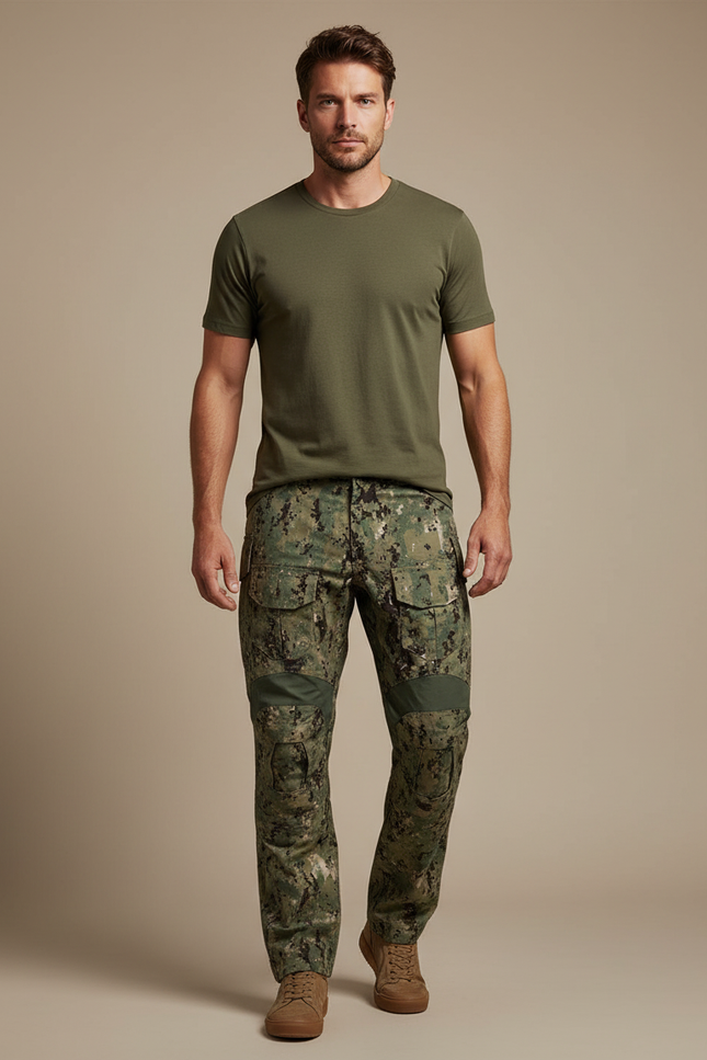 Pantalon Cargo Homme Camouflage Tactique Multipoches Renforcé - Multicolore Toile