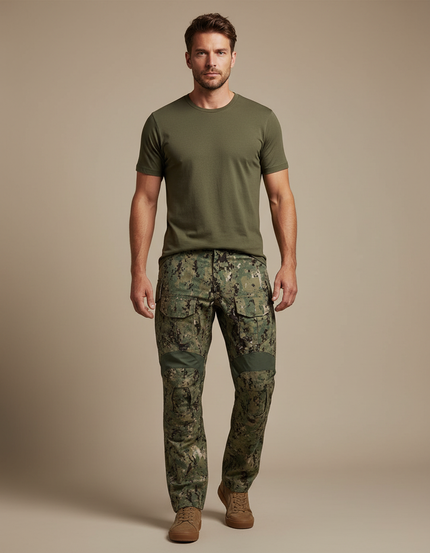 Pantalon Cargo Homme Camouflage Tactique Multipoches Renforcé - Multicolore Toile