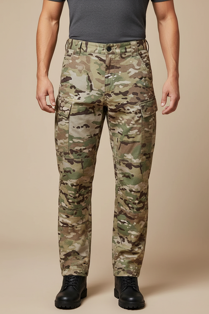 Pantalon Cargo Militaire Camouflage Tactique Multipoches Homme - Multicolore Toile
