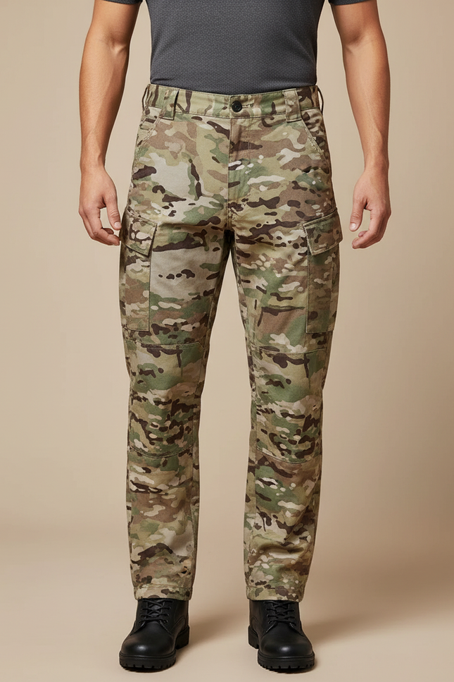 Pantalon Cargo Militaire Camouflage Tactique Multipoches Homme - Multicolore Toile