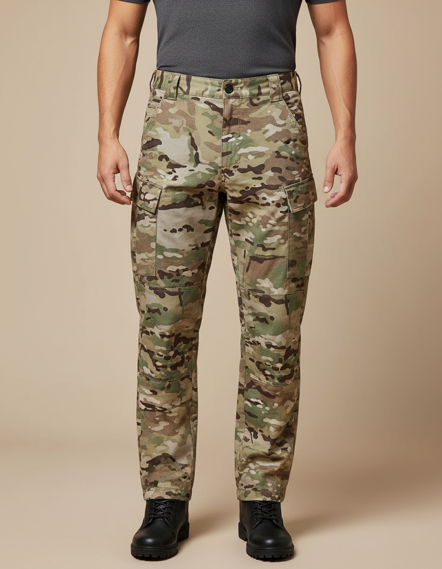 Pantalon Cargo Militaire Camouflage Tactique Multipoches Homme - Multicolore Toile