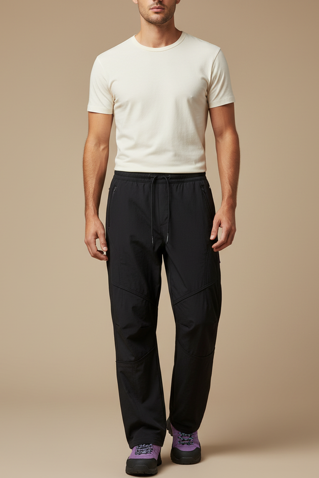 Pantalon Cargo Noir Homme Léger Décontracté Sport - Polyester