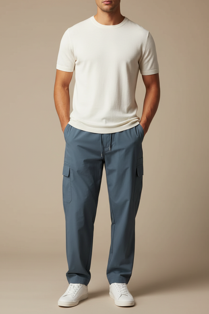 Pantalon Cargo Polyester - Bleu