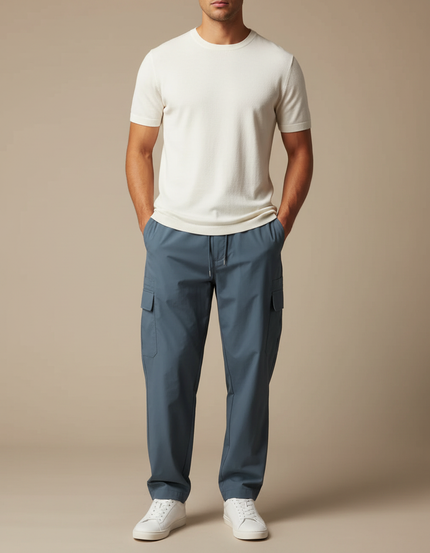 Pantalon Cargo Polyester - Bleu