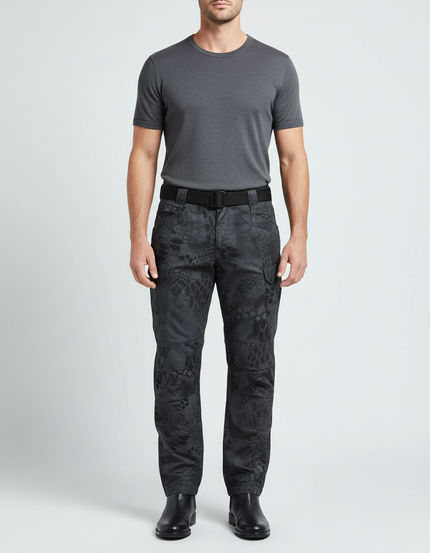 Pantalon Cargo Camouflage Gris Foncé Tactique Multipoches - Toile