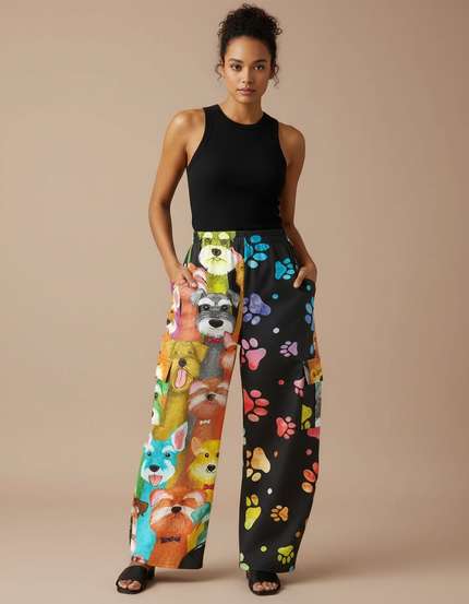 Pantalon Cargo Imprimé - Multicolore Polyester