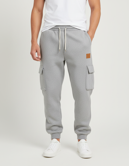 Pantalon Cargo Gris Jogging Ample Décontracté Homme - Molleton