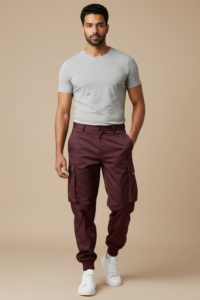 Pantalon Cargo Bordeaux Homme - Polyester
