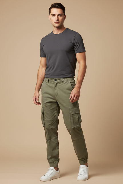 Pantalon Cargo Olive - Kaki Toile