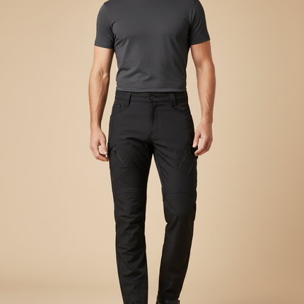Pantalon Moto Cargo Kevlar - Noir Polyester