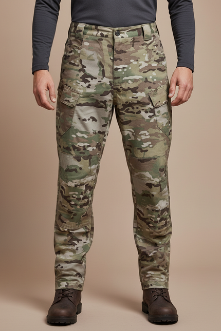 Pantalon Cargo Camouflage Militaire Tactique Multipoches Homme - Multicolore Toile
