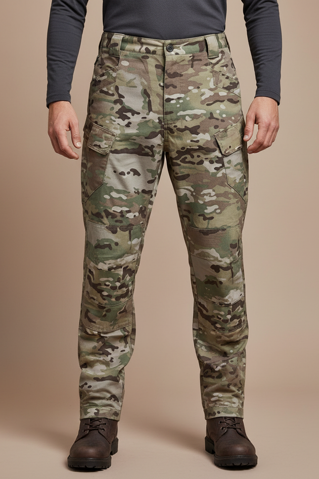 Pantalon Cargo Camouflage Militaire Tactique Multipoches Homme - Multicolore Toile