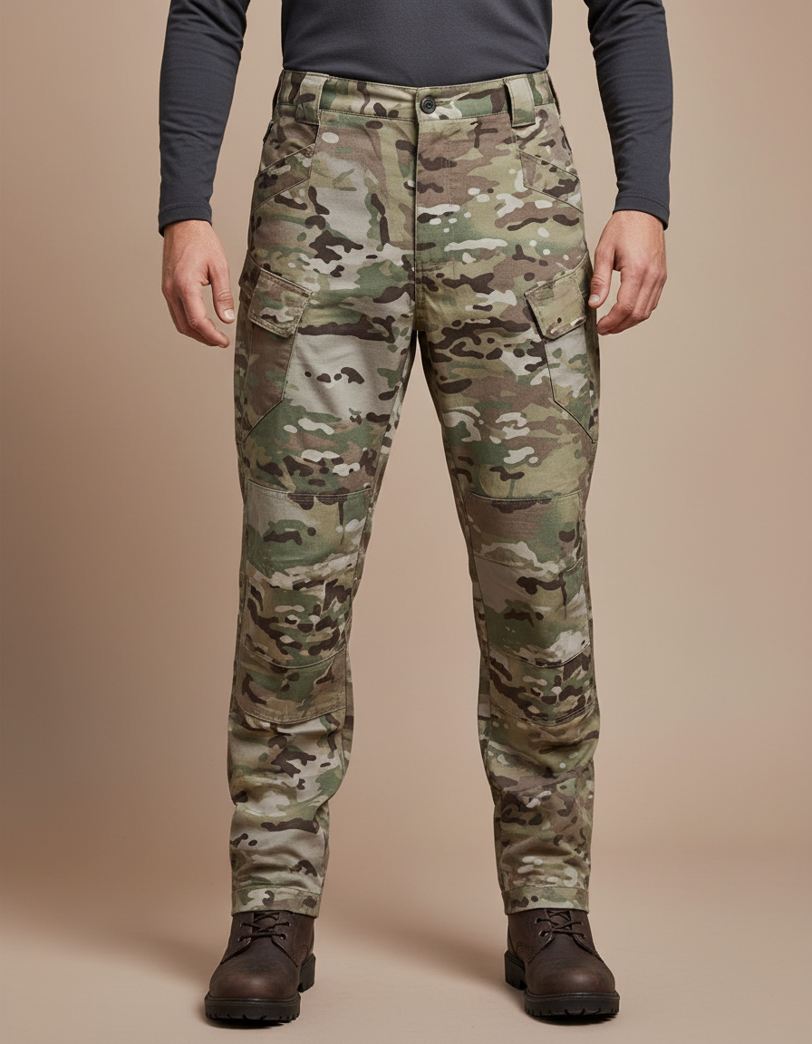 Pantalon Cargo Camouflage Militaire Tactique Multipoches Homme - Multicolore Toile