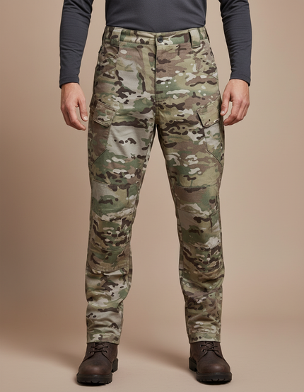 Pantalon Cargo Camouflage Militaire Tactique Multipoches Homme - Multicolore Toile