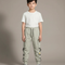 Pantalon Cargo Gris-vert Ample Multipoches Enfant - Kaki Polyester