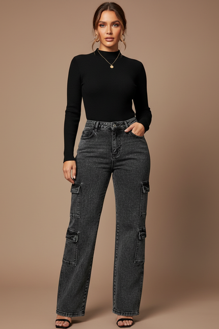 Pantalon Cargo Plus Size - Gris Jean