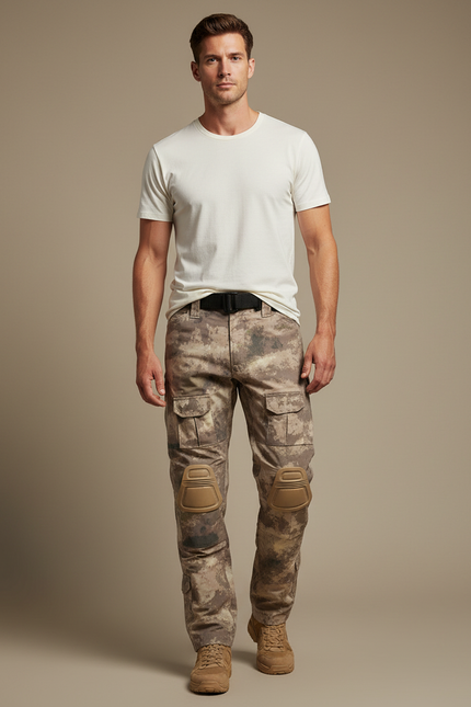 Pantalon Cargo Camouflage Militaire Tactique Renforcé Multipoches Homme - Imprimé Toile