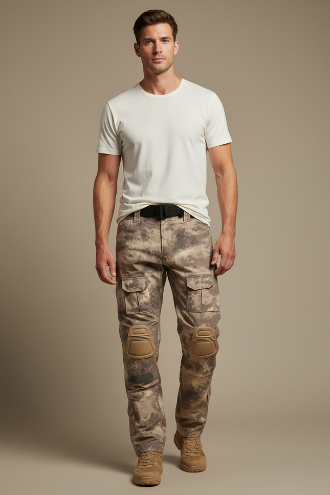 Pantalon Cargo Camouflage Militaire Tactique Renforcé Multipoches Homme - Imprimé Toile