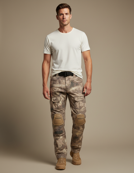 Pantalon Cargo Camouflage Militaire Tactique Renforcé Multipoches Homme - Imprimé Toile