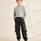 Pantalon Cargo Noir Similicuir Garçon Poches Sangles - Simili cuir