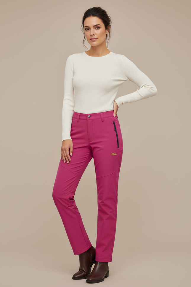 Pantalon Cargo Fuchsia Softshell Doublé Femme - Rose Polyester