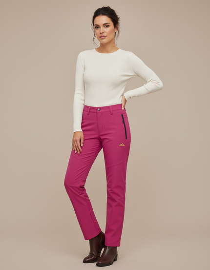 Pantalon Cargo Fuchsia Softshell Doublé Femme - Rose Polyester