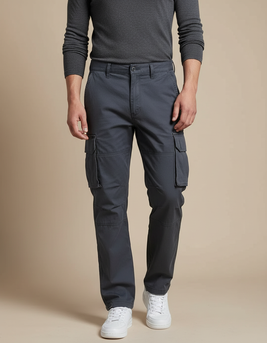 Pantalon Cargo Gris Foncé - Toile