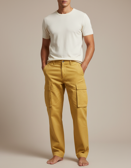 Pantalon Cargo Jaune Homme - Toile