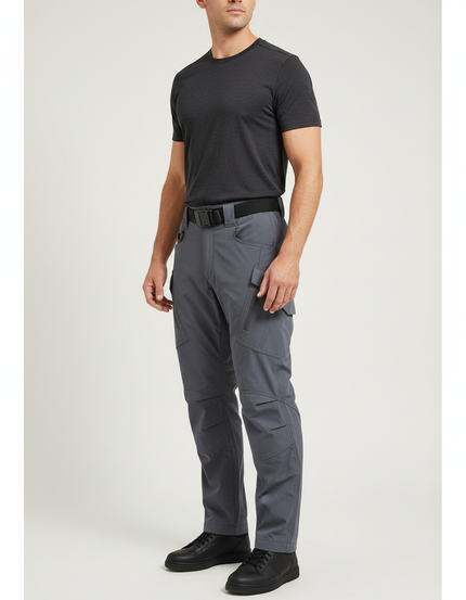 Pantalon Cargo Gris Tactique Multipoches Homme Résistant - Polyester