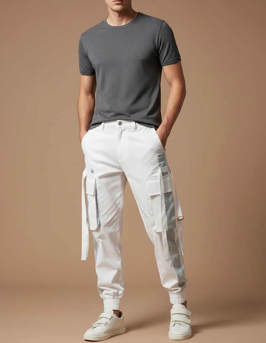 Pantalon Cargo Blanc - Toile