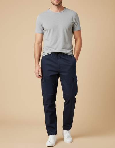 Pantalon Cargo Bleu Marine