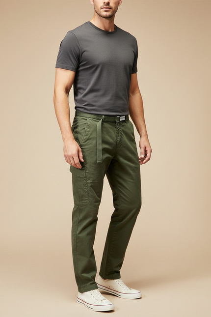 Pantalon Cargo Vert Militaire Coton Décontracté Homme - Kaki