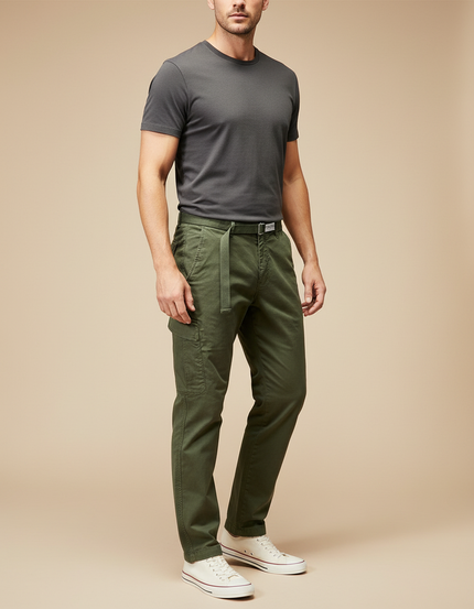 Pantalon Cargo Vert Militaire Coton Décontracté Homme - Kaki
