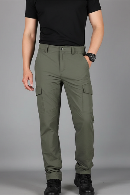 Pantalon Cargo Vert Militaire Tactique Respirant Léger - Kaki Polyester